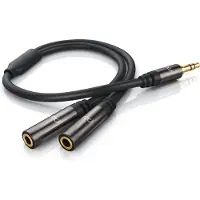 Primewire 3,5-mm-Klinke zu 2x 3,5-mm-Buchse Audio-Adapter, 15 cm, Stereo Audio AUX auf 2x Buchse Y-Adapter
