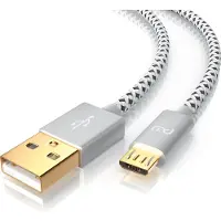 Primewire Premium Micro USB 2,4A Schnellladekabel - Nylonkabel Metallstecker - High Speed Ladekabel / Datenkabel - 1m