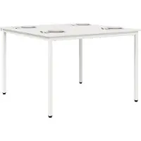 Syfax Esstisch Weiß 110 x 110 x 75 cm Massives Kiefernholz