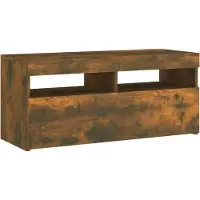 Sonstiges TV-Schrank mit LED-Leuchten Räuchereiche 90x35x40 cm