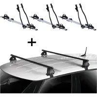 VDP 3x Fahrradträger SAGITTAR + Dachträger EVO Stahl kompatibel mit Volkswagen Golf VII (5G) 5 Türer 2012-2020