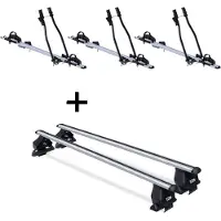 VDP 3x Fahrradträger SAGITTAR + Dachträger Stahl kompatibel mit für Dacia Sandero 5 Türer ab 2008