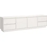 Syfax TV-Schrank Weiß 176x37x47,5 cm Massivholz Kiefer