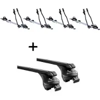 VDP 4x Fahrradträger SAGITTAR + Relingträger Quick Stahl L kompatibel mit für Renault Grand Scenic ab 2017