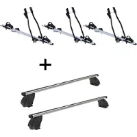 VDP 3x Fahrradträger SAGITTAR + Dachträger K1 PRO Aluminium kompatibel mit für Fiat Multipla II (5Türer) ab 04