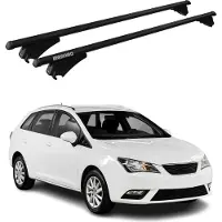 Menabo Dachgepäckträger, Querstange, für Seat Ibiza IV ST, Baujahr 2010-2016, Farbe: Schwarz