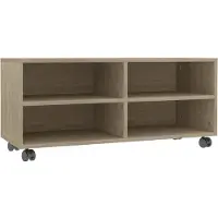 Syfax TV-Schrank mit Rollen Sonoma-Eiche 90x35x35 cm Holzwerkstoff