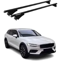 Menabo Dachgepäckträger, Querstange, für Volvo V60 Cross, Baujahr 2015-2019, Farbe: Schwarz
