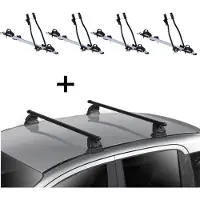 VDP 4x Fahrradträger SAGITTAR + Dachträger EVO Stahl kompatibel mit für Fiat Fiorino 3-5 Türer ab 2008