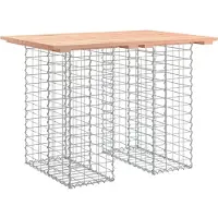 Syfax Gartentisch aus Gabionen 100x70x72 cm Massivholz Douglasie