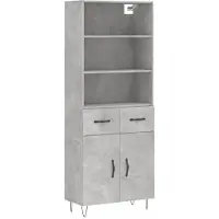 Syfax Highboard Betongrau 69,5x34x180 cm Holzwerkstoff