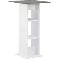 Syfax Bartisch Weiß und Anthrazitgrau 60x60x110 cm