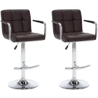 Syfax Barhocker 2 Stk. Braun Kunstleder
