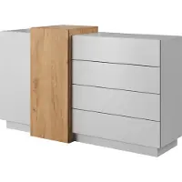 Furnlux Classic FURNLUX Anrichte 3d Weiss Und Gold 160cm / Hauptfarbe: Beige / Abmessungen: 160 x 94 x 45 cm