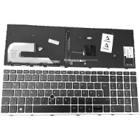 T-ProTek DEUTSCHE-Tastatur Black Silver Frame Trackpoint Beleuchtung kompatibel für HP EliteBook 850 G5 Serie
