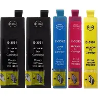 Inkpro 5 kompatible Druckerpatronen T35 XL - 2 x T3591, je 1 x T3592, T3593, T3594 für Epson Workforce Pro WF-4720, 4725, 4730, 4735, 4740