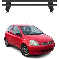 Menabo Dachträger Grundtäger für Toyota Yaris 1999-2005 ABE Aluminium Schwarz 2x