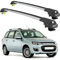 TURTLE DACHTRÄGER AIR-1 LADA KALINA SW 2013 - 2018 (Raised Rails) , Silber