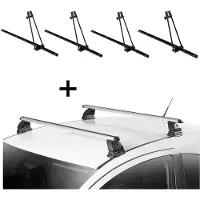 VDP 4x Fahrradträger ORION + Dachträger EVO ALU kompatibel mit für Peugeot 407 3-4 Türer 2004-2012