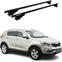 Menabo Dachgepäckträger, Querstange, für Kia Sportage, Baujahr 2014-2016, Farbe: Schwarz