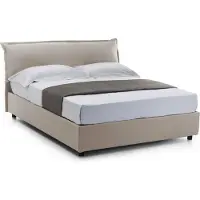 Talamo Italia Doppelbett Clorinda, Containerbett mit abnehmbarem Bezug mit gepolstertem Kopfteil und Bettrahmen, 100% Italy, inklusive Matratze 160 x 200 cm, Turteltaube