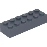 LEGO 2x6 Stein 2456 - 50 Stück Dunkles bläuliches Grau