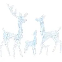 Syfax LED-Rentier-Familie Weihnachtsdeko Acryl 300 LED Kaltweiß