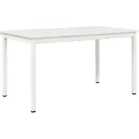 Syfax Esstisch Weiß 140 x 80 x 75 cm Massives Kiefernholz