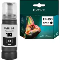 Evoke Druckerpatronen Tintenpatrone für Epson 103 Schwarz 70 ml | Ersatz für EcoTank L3251 L3250 L3150 L3151 L3260 L3256