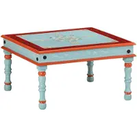 Syfax Couchtisch Blau Handbemalt Massivholz Mango