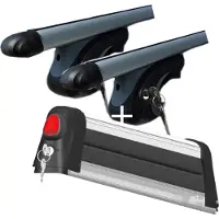 VDP Skiträger Everest 3 + Relingträger L120 kompatibel mit für Toyota Rav 4 (XA50) (5 Türer) ab 2018