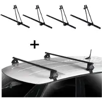 VDP 4x Fahrradträger ORION + Dachträger EVO Stahl kompatibel mit Abarth 500 3 Türer ab 2007