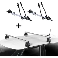 VDP 2x Fahrradträger SAGITTAR + Dachträger EVO ALU kompatibel mit für Peugeot 205 5 Türer 1983-1998