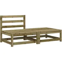 Sonstiges Gartensofa ohne Armlehnen mit Hocker Kiefernholz Imprägniert