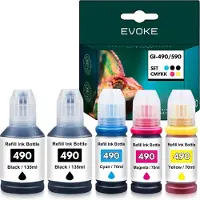 Evoke Patronen für Canon GI 490 XL GI490 ️️ Pixma G1400 G1411 G2400 G2411 G3400 G3411 ️