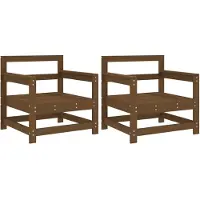 Syfax Gartenstühle 2 Stk. Honigbraun Massivholz Kiefer