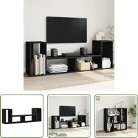 The Living Store TV-Schränke 2 Stk. Schwarz 75x30x50 cm Holzwerkstoff