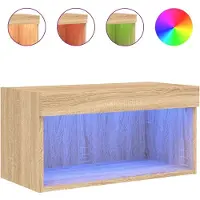 Syfax TV-Schrank mit LED-Leuchten Sonoma-Eiche 60x30x30 cm