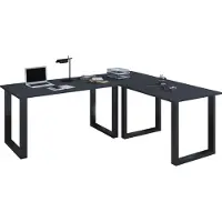 VCM Holz Schreibtisch | Eckschreibtisch schlicht | 190x160 | L Form links oder rechts | Arbeitstisch Platte 80 cm tief | Computertisch Büromöbel - Lona U