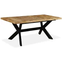 Syfax Esstisch Massivholz Mango und Stahlgestell 180 cm
