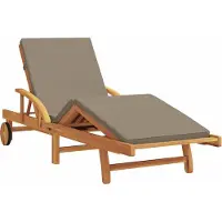 Syfax Sonnenliege Massivholz Akazie Taupe