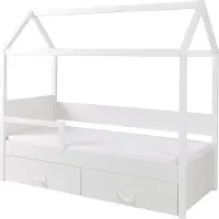 Mirjan 24 Kinderbett Ofelia II, Bett mit Lattenrost und zwei Bettschubladen (Farbe: Weiß, Größe: 80x180)