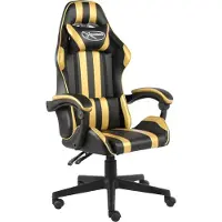 Syfax Gaming-Stuhl Schwarz und Golden Kunstleder