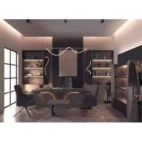 AEA Schreibtisch Couchtisch Bücherregal Modern Arbeitszimmermöbel Holz Braun