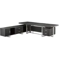 Xl Moebel Gmbh Eckschreibtisch aus MDF und Edelstahl in modernem Design