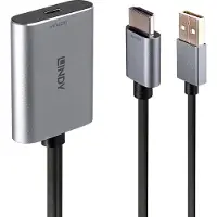 Lindy 43347, Grau, Aluminium, 0,3 m, 3840 x 2160 Pixel, 60 Hz, 18 Gbit/s