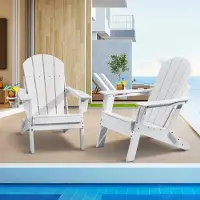 StarTech.com 2er-Set Faltbare Adirondack-Stühle - Gartenstuhl Gartensessel Sonnenliege in Weiß - Ideal für Terrasse und Garten