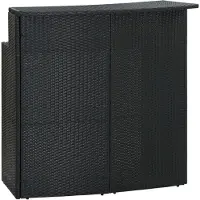 Syfax Garten-Bartisch Schwarz 120x55x110 cm Poly Rattan