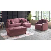 AEA Luxus Wohnzimmer Set Sessel Ecksofa Hocker L-Form Modern Set Komplett Relax