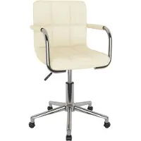 Syfax Bürostuhl Drehbar Creme Stoff